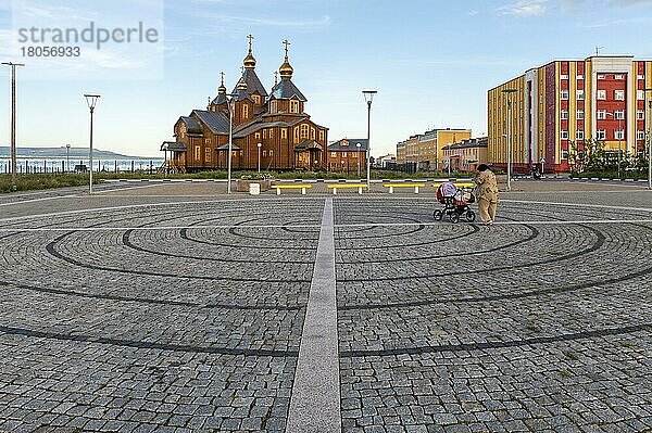 Orthodoxe Kathedrale der Heiligen Dreifaltigkeit  sibirische Stadt Anadyr  Provinz Tschukotka  Russisch-Fernost