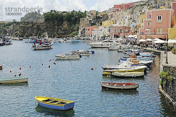 Marina di Corricella  Hafen  Insel Procida  Golf von Neapel  Kampanien  Italien  Europa