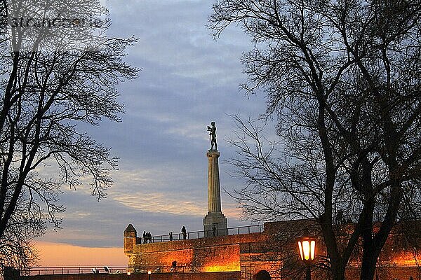 Statue des Siegers  Festung Kalemegdan  Belgrad  Der Sieger  Victor  Statue des Sieges  Serbien  Europa