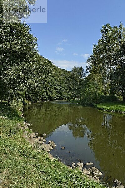 Fluss Eger nahe Loket  Tschechien  Europa