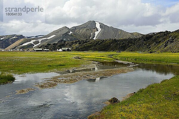 Landschaft  Landmannalaugar  Gletscherfluss Jökugilskvisl  Fjallabak Nationalpark  Island  Europa