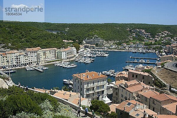 Unterstadt und Hafen  Bonifacio  Korsika  Frankreich  Europa
