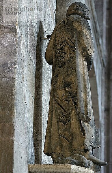 Skulptur vom Brautportal  Rückseite vom Fürst der Welt zerfressen von Schlangen und Würmern  um 1330  Sebalduskirche  Nürnberg  Mittelfranken  Bayern  Deutschland  Europa