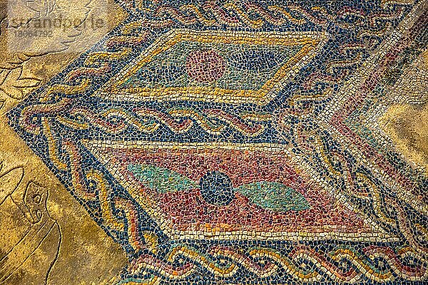 Dekorative Einheit in einer Mosaikkomposition  Römische Villa mit wunderbaren Mosaikböden  1. -5. Jhd. n. Chr. Desenzano del Garda  Gardasee  Italien  Desenzano del Garda  Gardasee  Italien  Europa