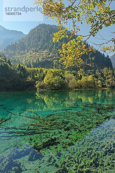 Bunter See  Jiuzhaigou-Nationalpark  Provinz Sichuan  China  Unesco-Weltkulturerbe  Asien