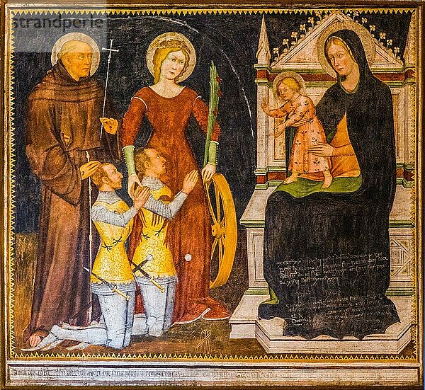 Fresken im Palazzo delle Ragione am Piazza Vecchia  Bergamo  Lombardei  Italien  Bergamo  Lombbardei  Italien  Europa
