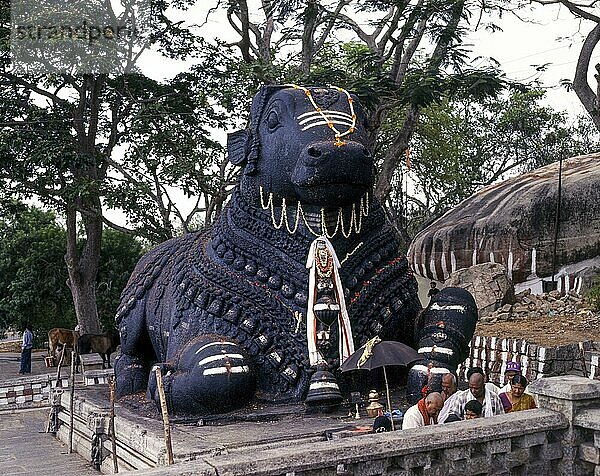 16-Fuß-Monolith Nandi Bull in Chamundi Hill  Mysore  Karnataka  Indien  Asien