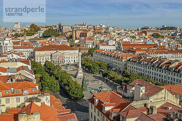 Rossio-Platz  Altstadt  Lissabon  Portugal  Europa