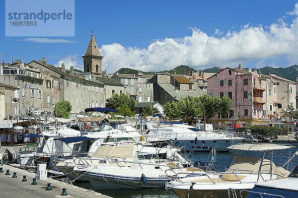 Hafen und Altstadt  Saint  St.-Florent  Korsika  Frankreich  Europa