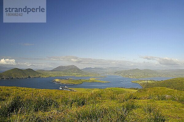 Blick vom Geokaun Mountain  Grafschaft Kerry  Irland  Valentia Island  Europa