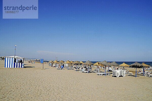 Playa de Malvarrosa  Malva-Rosa  Strand  Valencia  Valencianische Gemeinschaft  Spanien  Europa