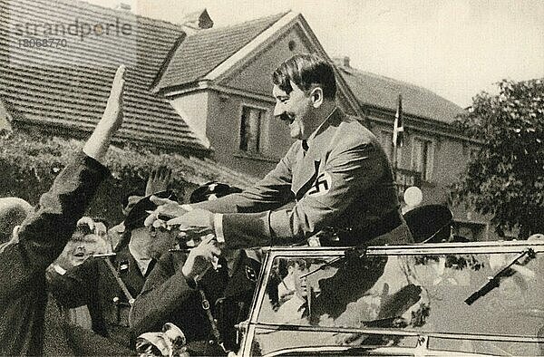 Adolf Hitler (* 20. April 1889 in Braunau am Inn) (? 30. April 1945 in Berlin)  Führer der NSDAP  ab 1933 Reichskanzler  auch selbst ernannter Führer und Staatsoberhaupt von Deutschland