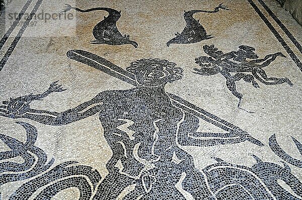 Mosaikboden  Terme Femminilli  Thermalbad  archäologische Stätte  Herculaneum  Ercolano  Neapel  Kampanien  Italien  Europa