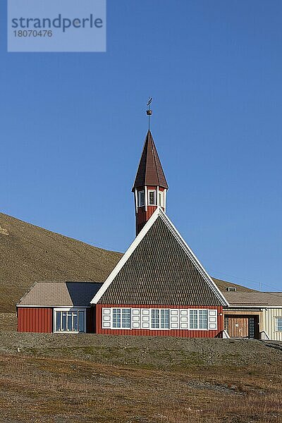 Svalbard kirke in Longyearbyen  die nördlichste Kirche der Welt auf Spitzbergen  Norwegen  Europa