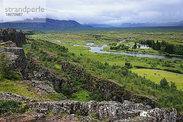 Altisländische Thingstätte  Nationalpark Pingvellir  Thingvellir Nationalpark  Island  Europa