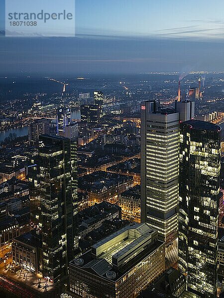 Ausblick vom Main Tower  Frankfurt am Main  Hessen  Deutschland  Europa