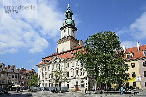 Rathaus und Rathausplatz  Jelinia Gora  Niederschlesien  Riesengebirge  Polen  Europa