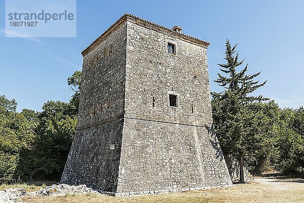 Venezianischer Wachturm  antike Stadt  Antike  Ausgrabungsstätte  Butrint  Saranda  Albanien  Europa