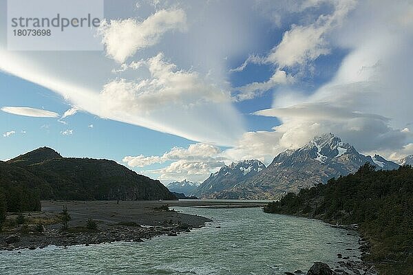 Bach  Lago Grey  Nationalpark Torres del Paine  Chilenisches Patagonien  Chile  Südamerika