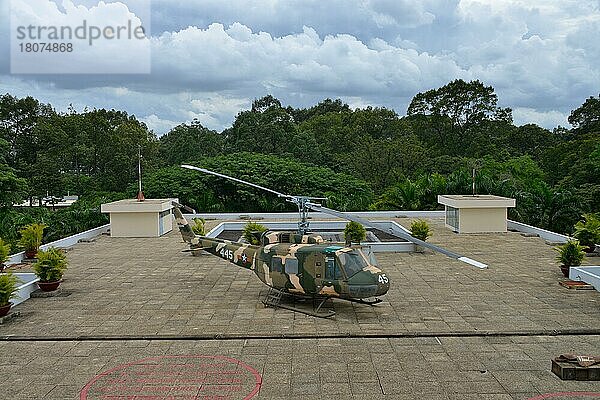 Hubschrauber  Wiedervereinigungspalast Hoi Truong Thong Nhat  Nguyen Du  Ho-Chi-Minh-Stadt  Vietnam  Asien