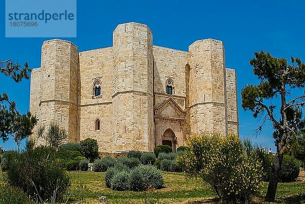 Achteckiges Kastell  Wahrzeichen der Region  Castel del Monte  Apulien  Castel del Monte  Apulien  Italien  Europa