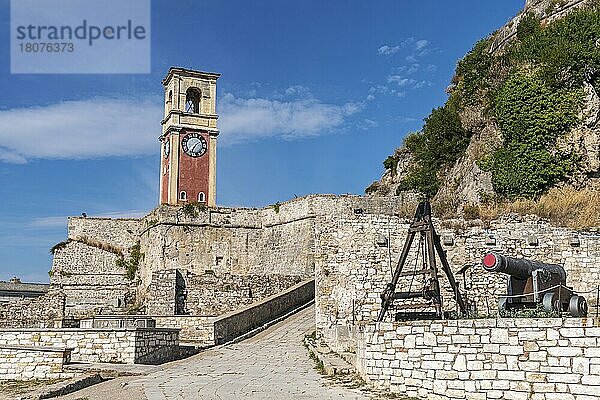 Glockenturm  alte Festung  Kerkyra  Insel Korfu  Ionische Inseln  Griechenland  Europa