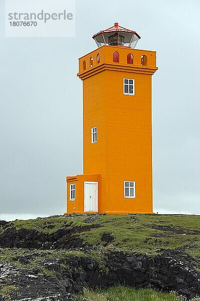Leuchtturm  Svörtulof  Skalasnaga  Halbinsel Snäfellsnes  Island  Europa