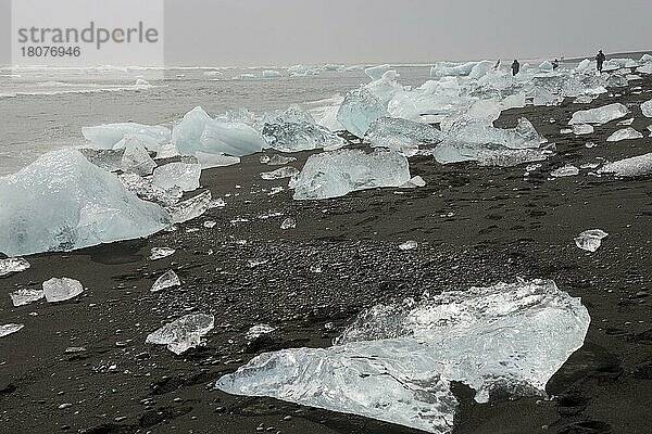 Eis am Strand  nahe des Jökulsarlon  Island  Europa