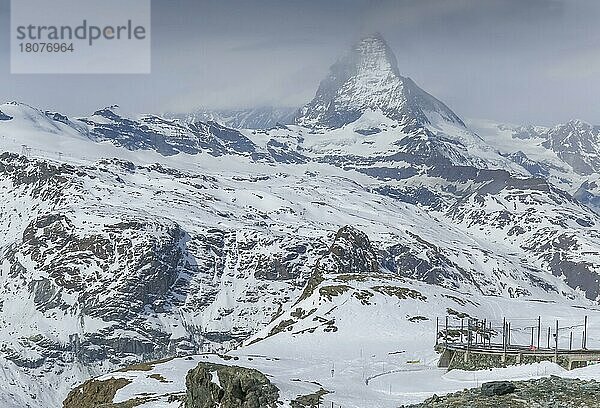 Matterhorn  Blick vom Gornergrat  Wallis  Schweiz  Europa