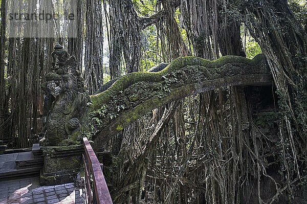 Steinbrücke  Heiliger Affenwald  Ubud  Bali  Indonesien  Asien