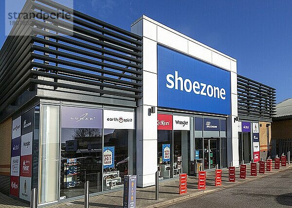 Shoezone-Geschäft im Fachmarktzentrum Martlesham Heath  Martlesham  Suffolk  England  UK