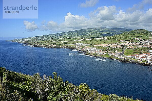 Blick vom Berg Guia auf den Süden von Faial  Azoren  Portugal  Europa