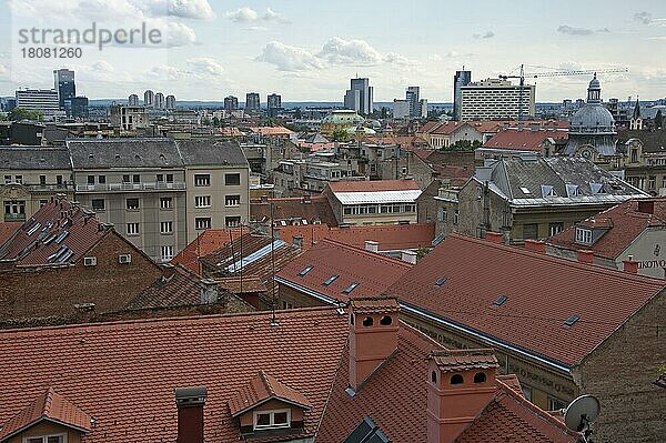 Blick von der Oberstadt  Zagreb  Kroatien  Europa