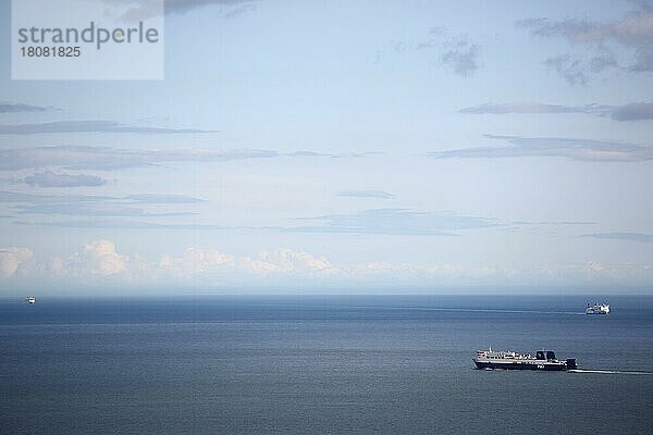 P&O-Schiff auf dem Weg zurück nach Großbritannien über die Irische See im Sommer. Dublin  Irland  Europa