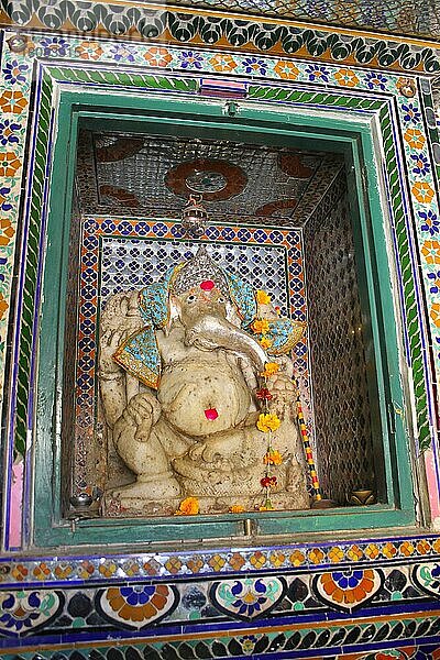 Ganesha-Schrein  Stadtpalast  Udaipur  Rajasthan  Indien  Asien