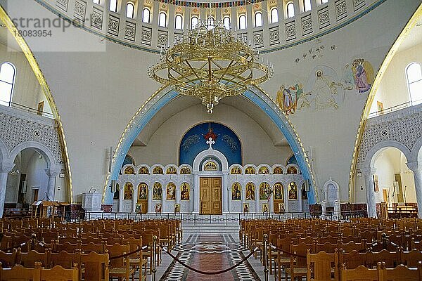 Innenaufnahme  orthodoxe Auferstehungskathedrale  Tirana  Kathedrale der Auferstehung Christi  Katedralja e Ringjalljes se Krishtit  Albanien  Europa