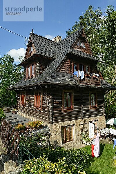 Traditionelles Holzhaus  Strazyska  Zakopane  Polen  Europa
