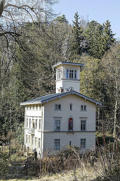 Historisches Gebäude Schweizermühle im Ortsteil Schweizermühle  Bielatal  Sächsische Schweiz  Sachsen  Deutschland  Europa