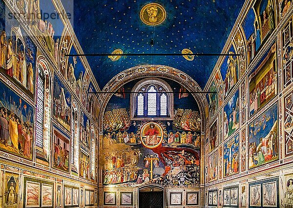 Cappella degli Scrovegni  mit dem berühmten Freskenzyklus von Giotto  Wegbereiter der Renaissance  Padua  Schatzkammer im Herzen Venetiens  Italien  Padua  Venetien  Italien  Europa