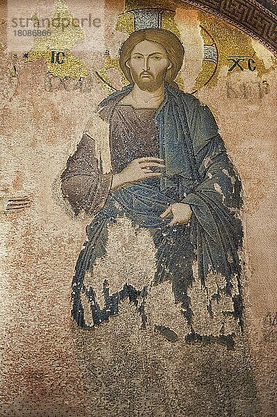 Mosaik von Jesus  Chora Kirche  Istanbul  Türkei  Kariye Camii  Asien