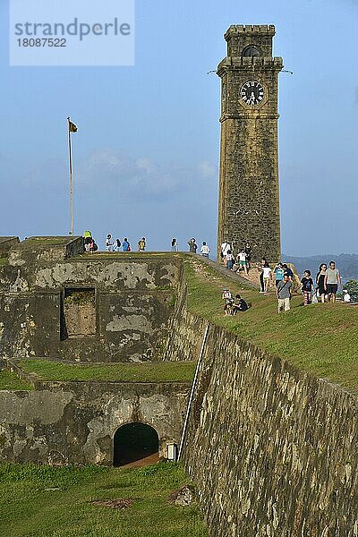 Uhrenturm  Festungsmauer  Fort  Galle  Sri Lanka  Asien