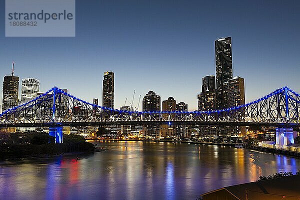 Brisbane Skyline und Story Bridge  Brisbane  Australien  Ozeanien