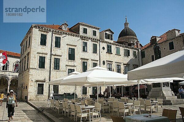 Marktplatz  Altstadt  Dubrovnik  Dalmatien  Kroatien  Trg Gundulic  Europa