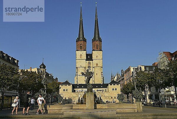 Marktkirche St. Marien  Hallmarkt  Halle an der Saale  Sachsen-Anhalt  Deutschland  Europa