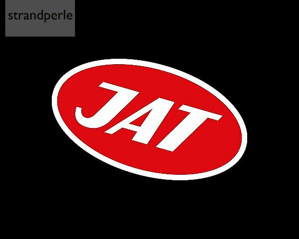 Jat Airways  gedrehtes Logo  Schwarzer Hintergrund B