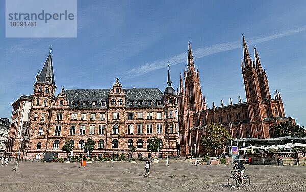 Altes Rathaus  Marktkirche  Marktplatz  Wiesbaden  Hessen  Deutschland  Europa