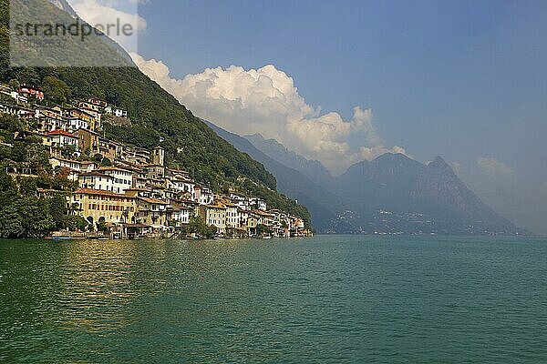 Gandria  Luganer See  Tessin  Lago di Lugano  Lago di Ceresio  Schweiz  Europa