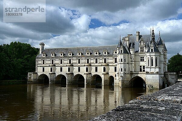 Schloss Chenonceau an der Cher  Chateau de Chenonceau  Department Chenonceaux  Indre-et-Loire  Region Centre  Frankreich  Europa