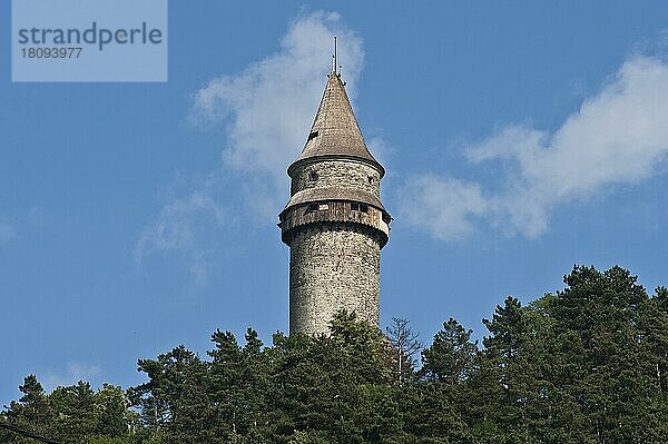 Aussichtsturm Truba  Burg Stramberk  Stramberk  Mähren-Schlesische Region  Mähren  Stramberg  Strahlenberg  Tschechien  Europa