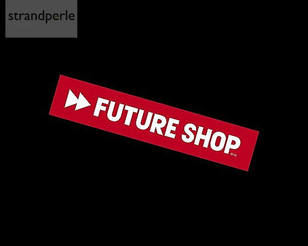 Future Shop  gedrehtes Logo  Schwarzer Hintergrund B